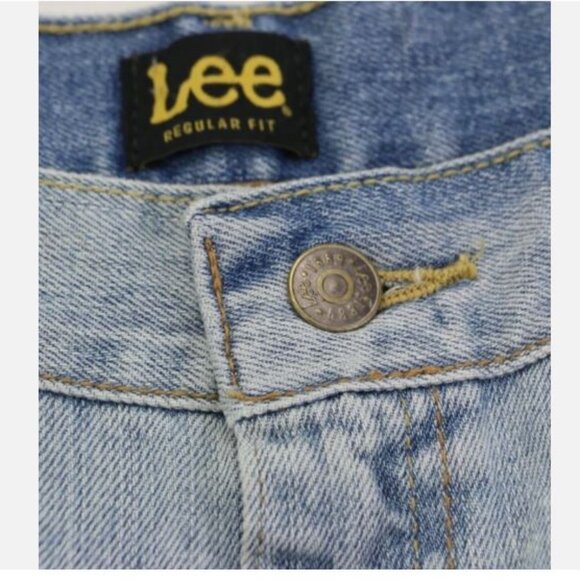 Lee Size W38 L32 Regular Fit Straight Leg 100% Cotton Men's Jeans Light Blue New - Picture 9 of 12